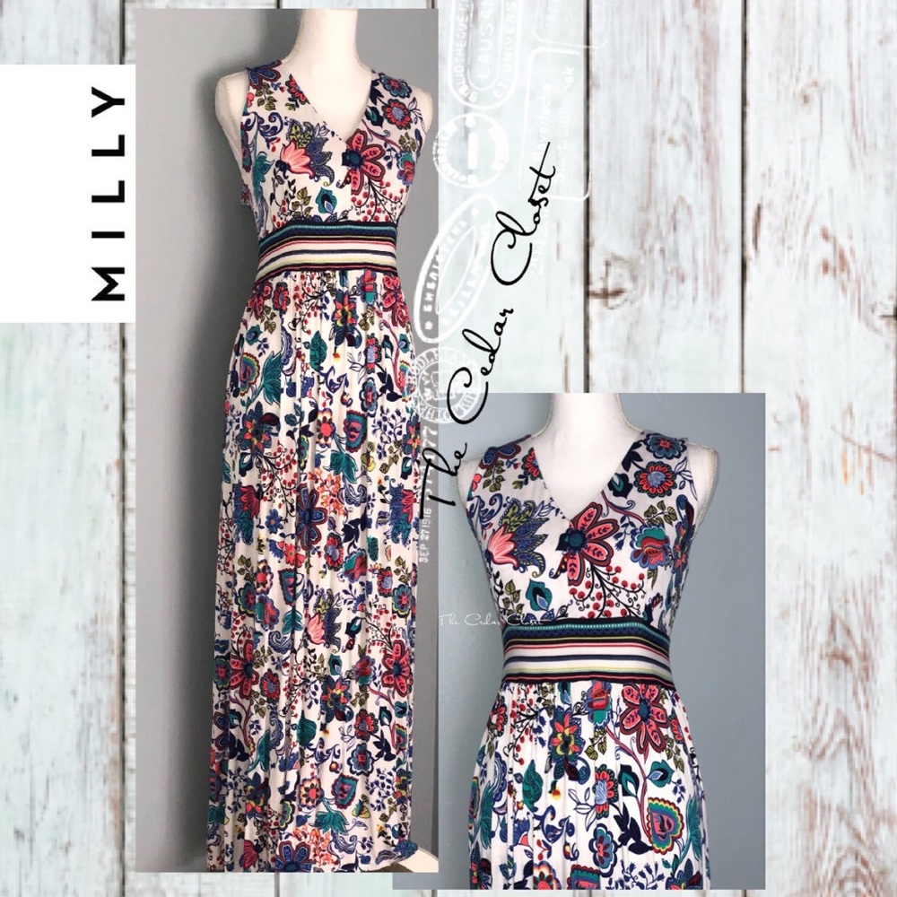 MILLY Maxi dress sz L lightweight stretchy.